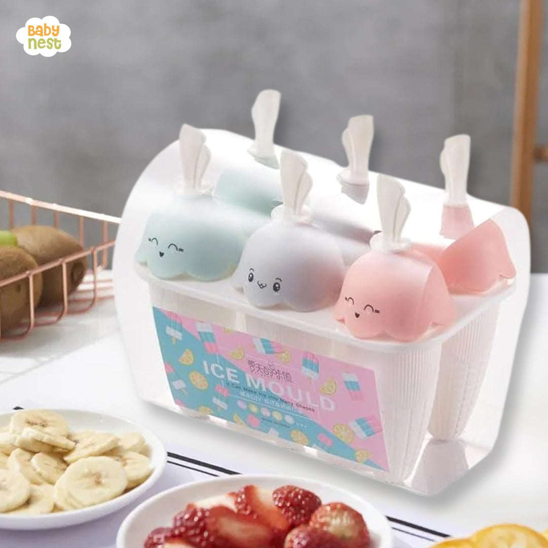 MHome Silicone Ice Cream Mold  6-Grid Reusable Popsicle Maker for Homemade Frozen Treats