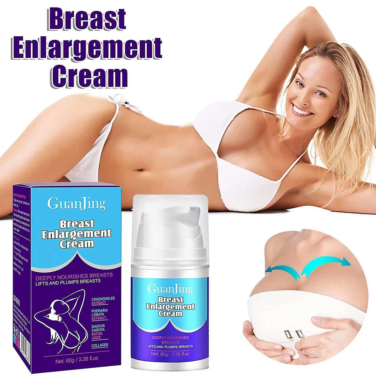 Breast Enhancement Cream, Breast Enlargement, Natural Breast Firming And Lifting Cream For Women ...