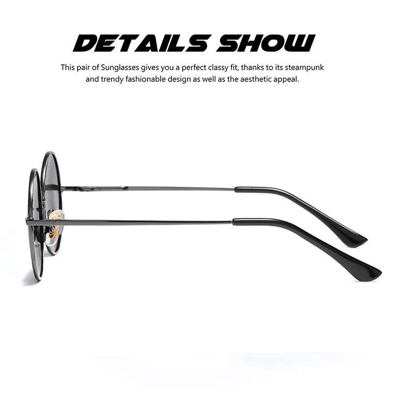 Round Retro Sunglasses Men Women Vintage Stylish Metal Circle Sun Glasses Polarised