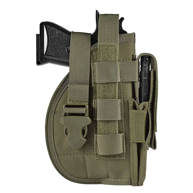 Tactical Pistol Gun Holster Right Hand Hunting Military Molle Handgun Pouch Case