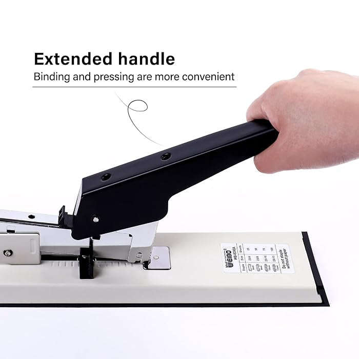 Weibo Heavy Duty Stapler with 2000 Staples, 100 Sheets High Capacity Office Stapler, Manual Big S...