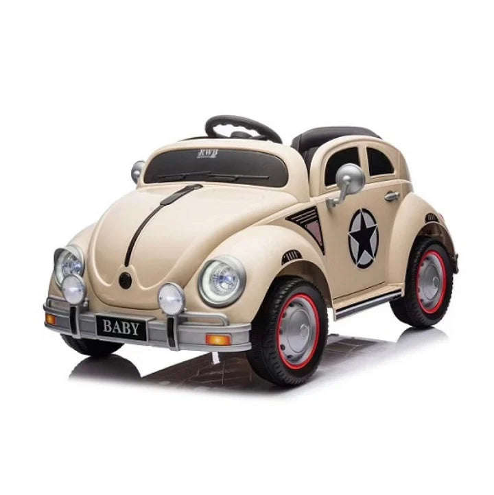 Kids Retro Beetle Electric Ride-On Car | 12V | LED Lights | Remote Control