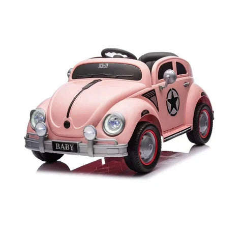 Kids Retro Beetle Electric Ride-On Car | 12V | LED Lights | Remote Control