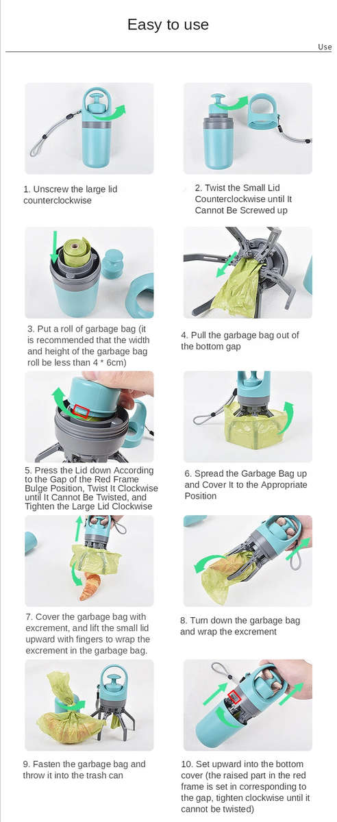 Portable Pet  Toilet /Garbage Bag Dispenser