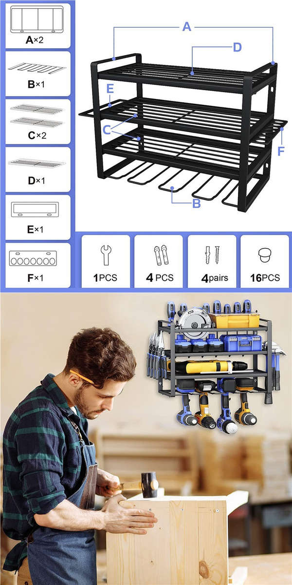 Wall-Mounted Tools Storage Rack