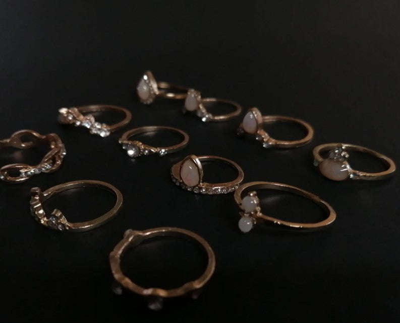 BOHEMIAN RING SET(Silver & Gold)