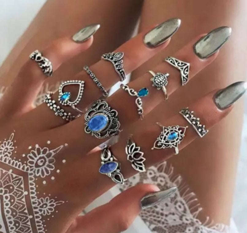 BOHEMIAN RING SET(Silver & Gold)