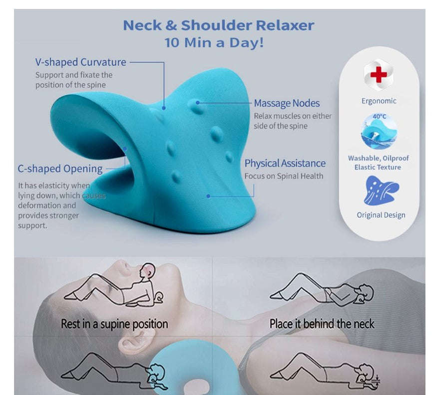 Shoulder, Neck Relaxer | Stretcher & Pain Relief | Chiropractic Pillow
