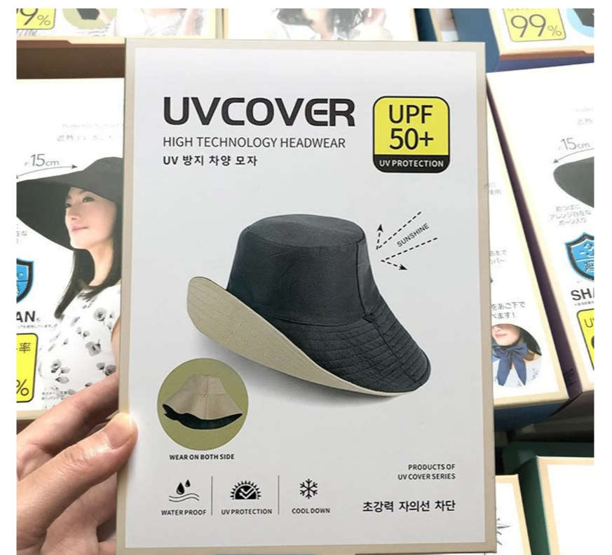 Anti-UV Wide Brim Sunscreen Fisherman Cap Outdoor Travel Caps (Black)