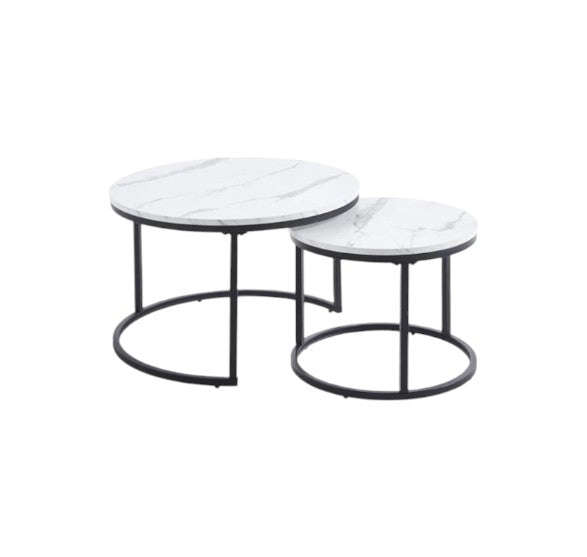 Nesting End Table Round Coffee Table Set of 2 -Various Colours
