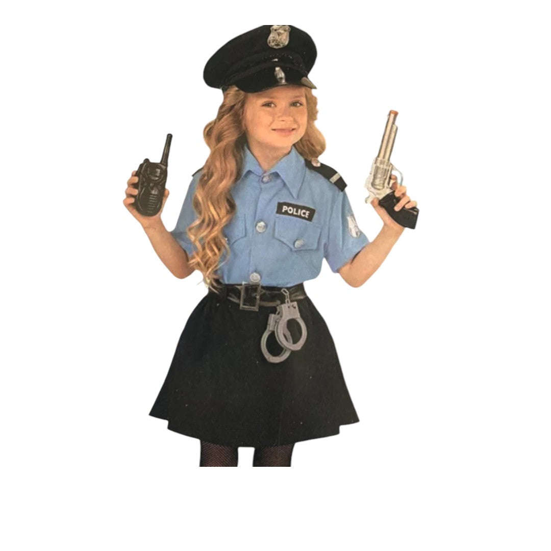 Policewomen Uniform Set For Girls Theme Party Role Play Clothes Halloween Stage Performance Wearing