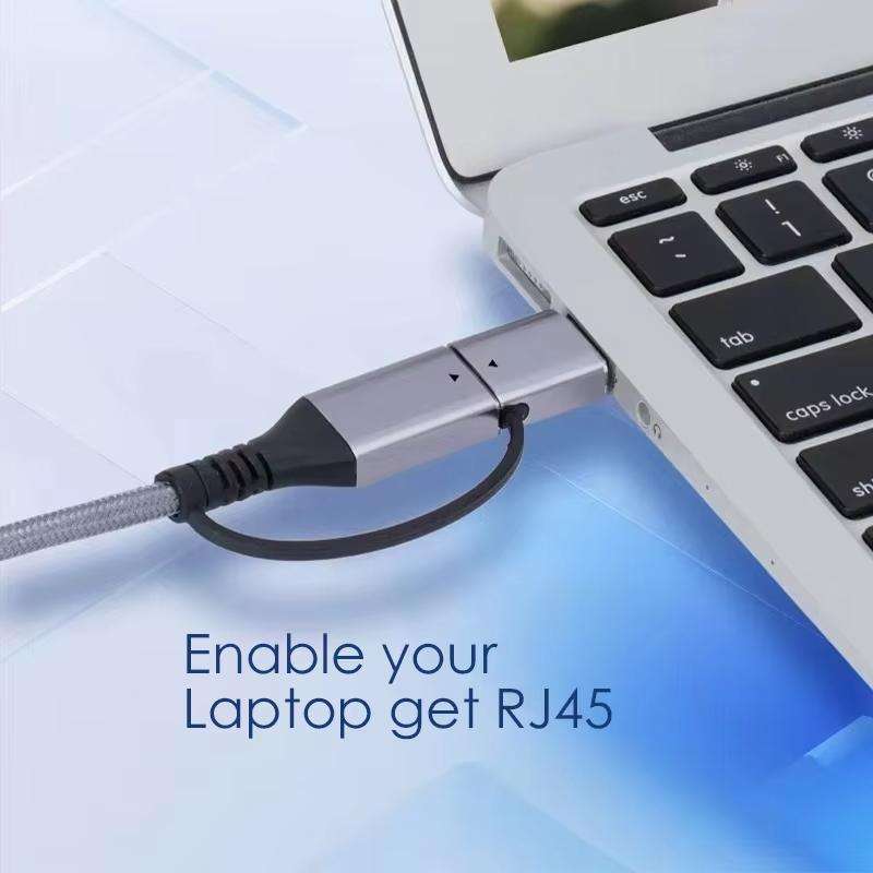 MTech USB-C / USB 3.0 to RJ45 Gigabit Ethernet Cable  2M LAN Converter Adapter