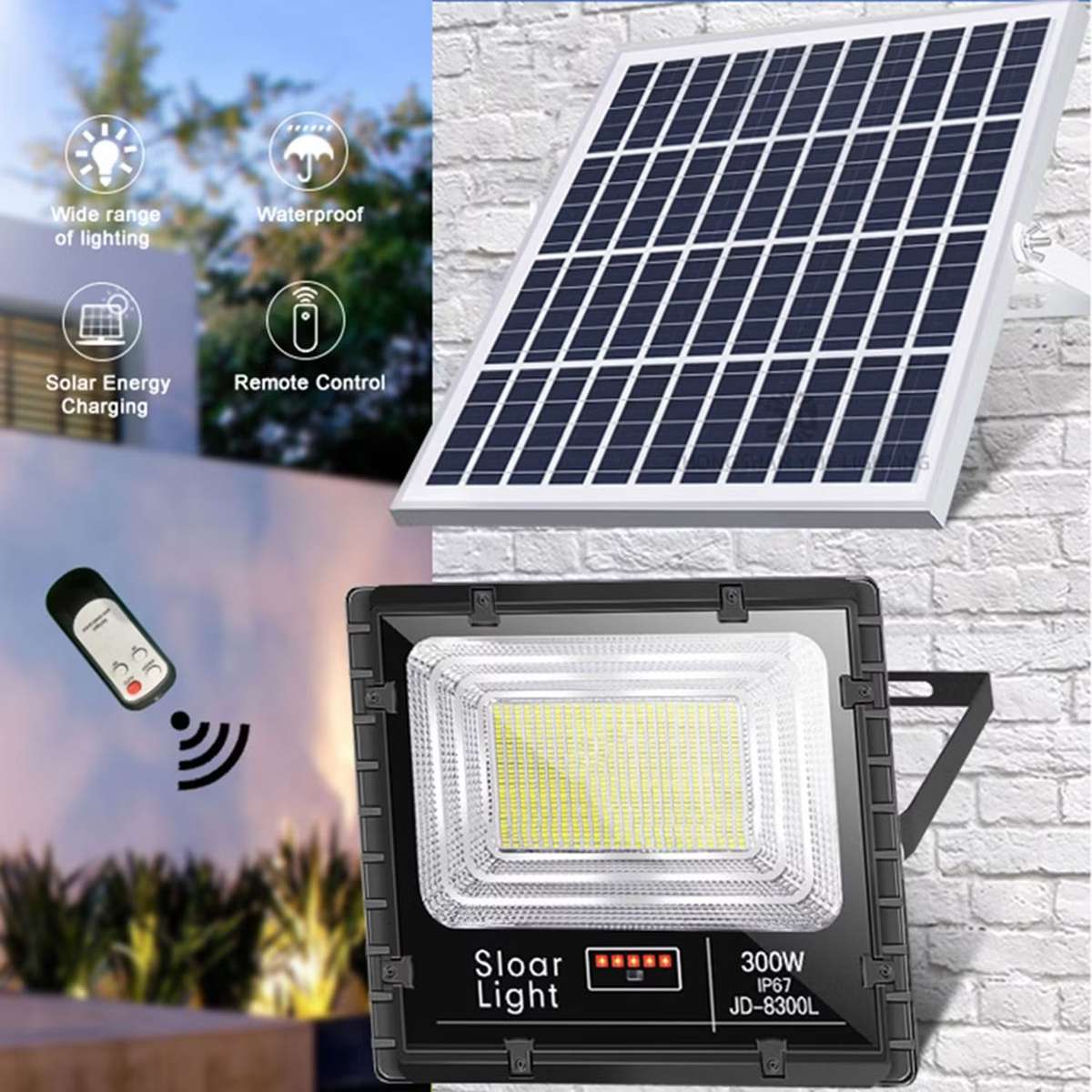 MHome Solar Flood Light  Outdoor LED with Remote Control