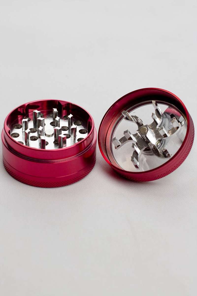 Aluminum Cannabis, Tobacco Grinder with Clear Cover and Handle