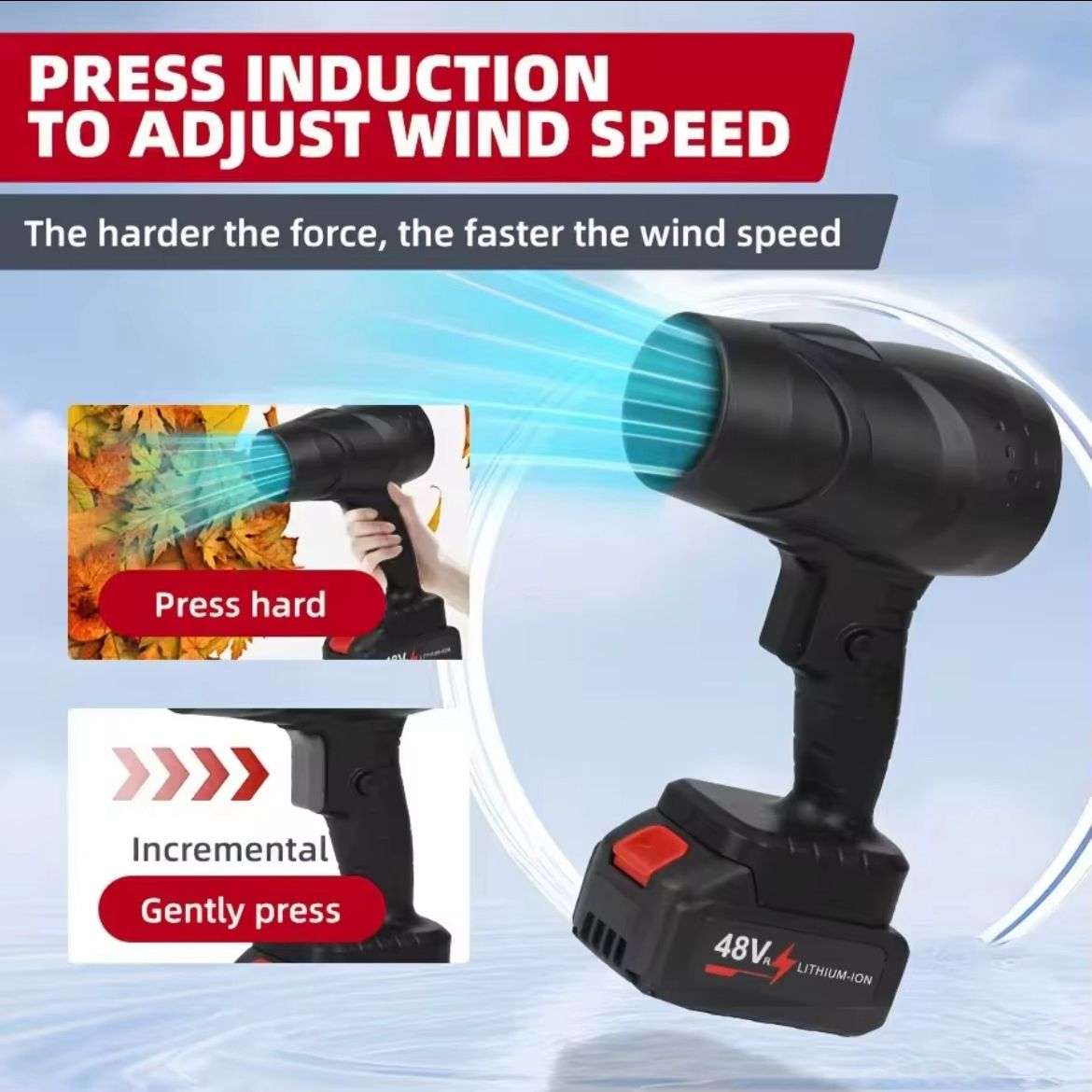 1050W Cordless Turbo Dryer Blower  Powerful Multi-Purpose Air Blower