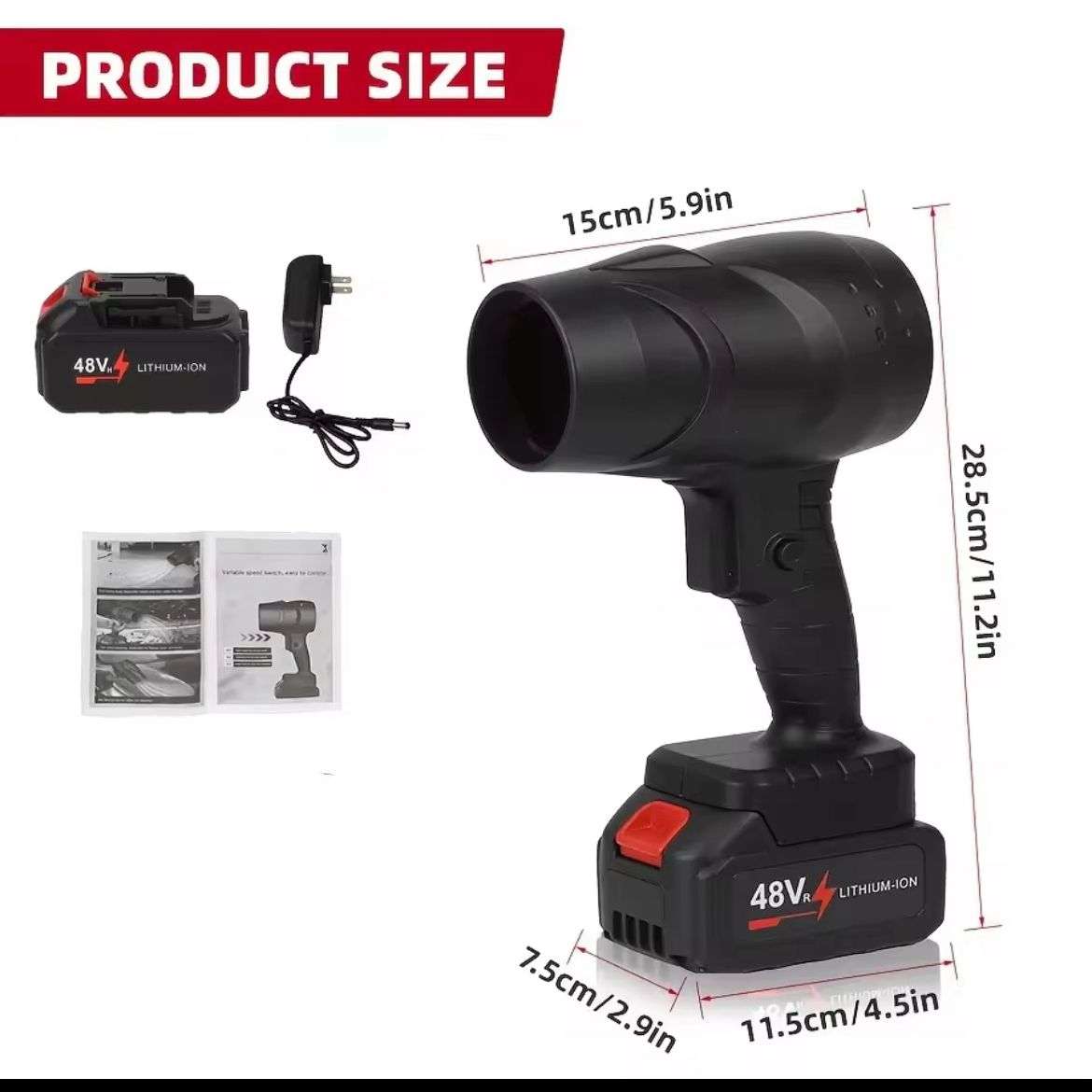1050W Cordless Turbo Dryer Blower  Powerful Multi-Purpose Air Blower