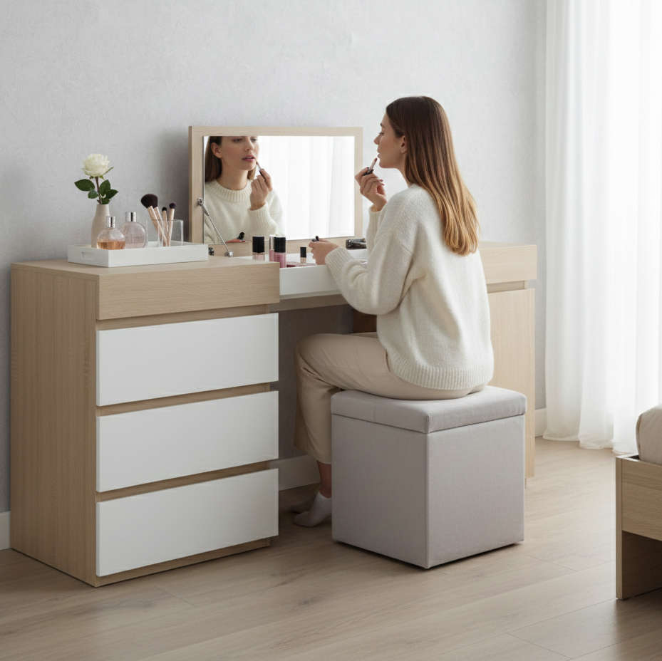 MFurn Modern Minimalist Vanity Desk  Dressing Table with Storage