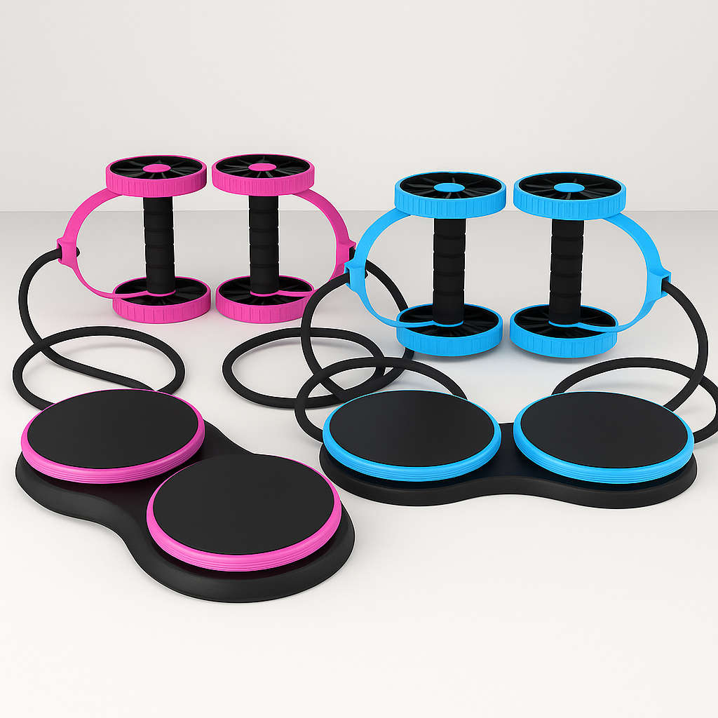 Pro-sportz Multifunction Ab Roller with Resistance Bands & Twist Board Base