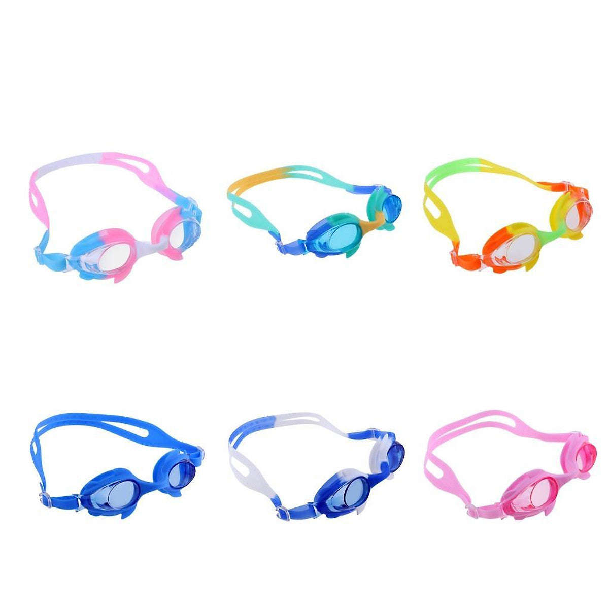 Kids Anti-Fog Silicone Swimming Goggles  With Ear Plugs & Case