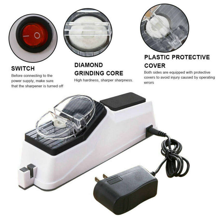 MHOME Electric Knife Sharpener  Double-Sided Pro Sharpening Tool for Knives & Scissors
