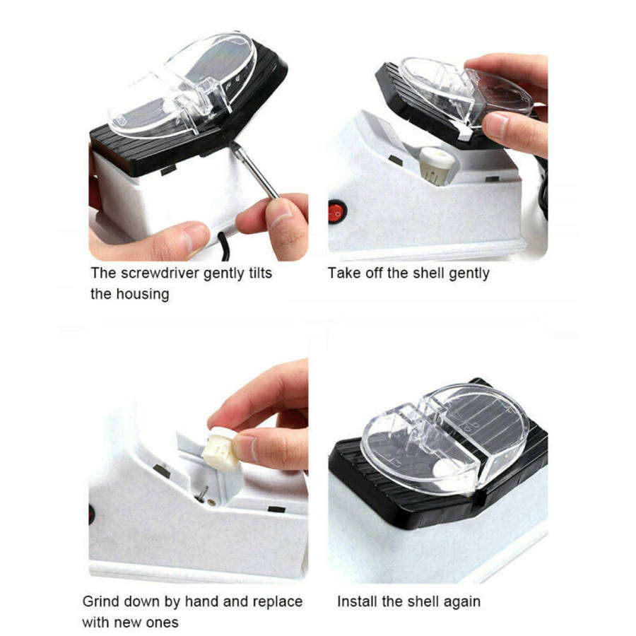 MHOME Electric Knife Sharpener  Double-Sided Pro Sharpening Tool for Knives & Scissors