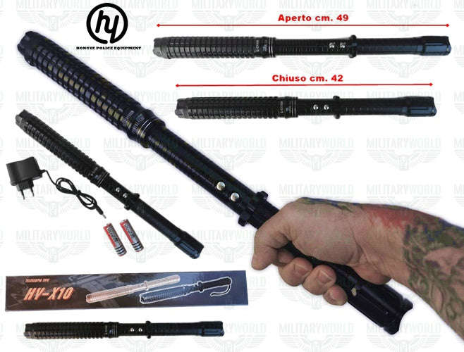 SLJ-X10 POLICE PROFESSIONAL STUN GUN WITH 10,000,000 KV TELESCOPIC BUNNY WITH POWERFUL TORCH