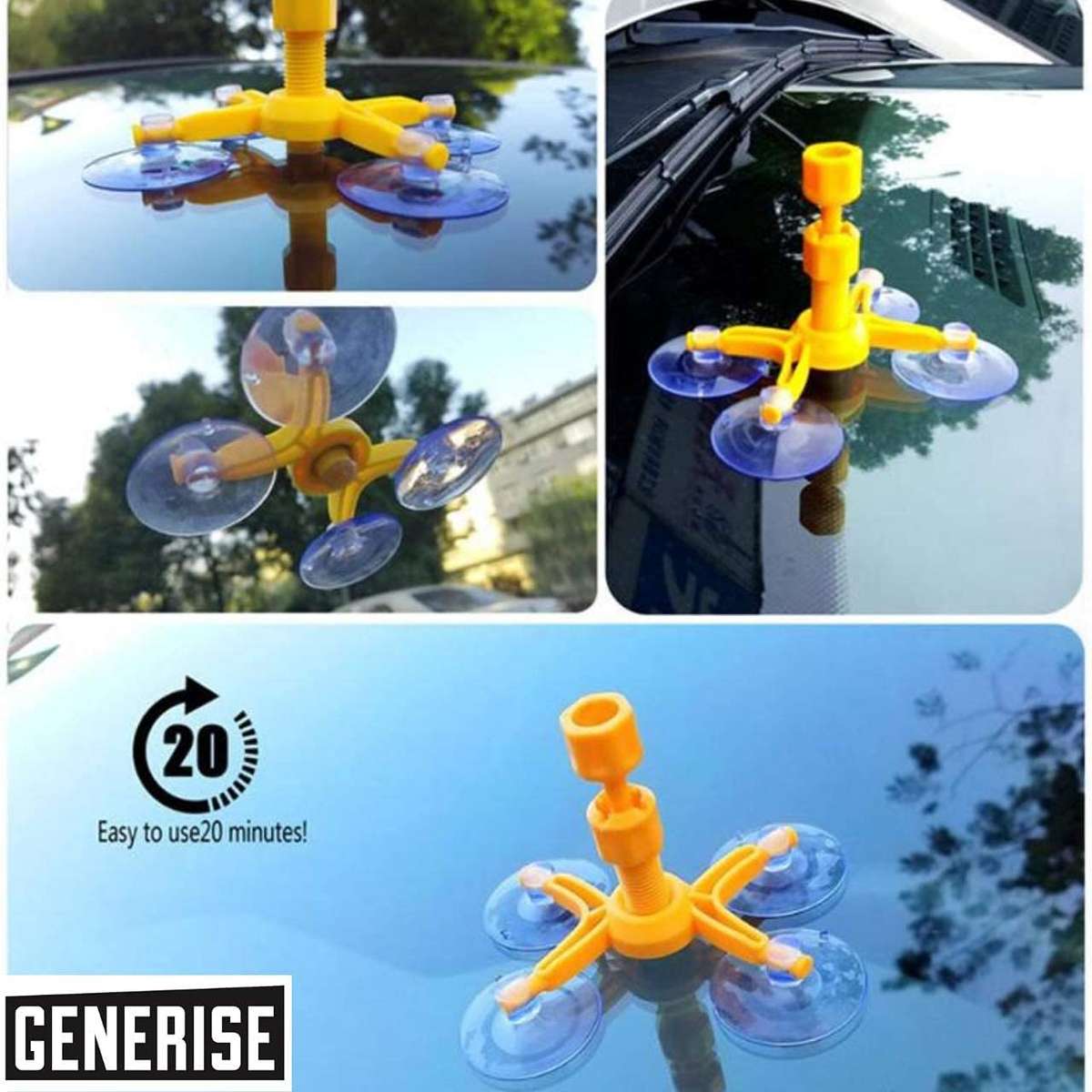 Windscreen Repair Kit Auto Windscreen Chip Repair Kit Tool for Chips, Cracks & Glass Repair - Inc...