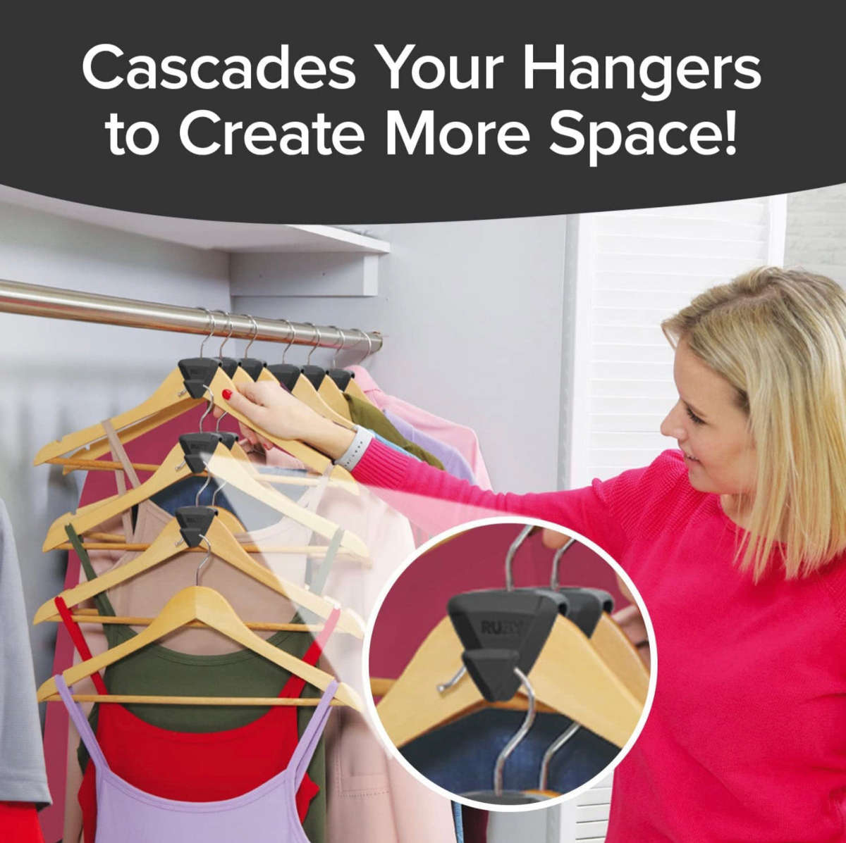 RUBY Space Triangles AS-SEEN-ON-TV, Creates Up to 3X More Closet Space