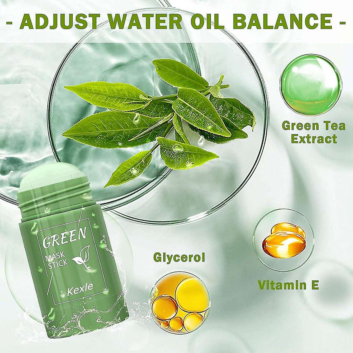 Green Tea Mask Stick Blackhead Remover Deep Cleansing Smearing Clay Moisturizes Oil Control Purif...