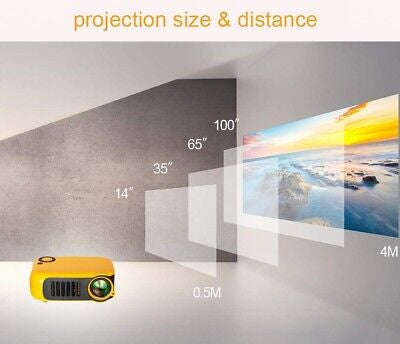 Projector, A2000, Mini Portable LED Projector