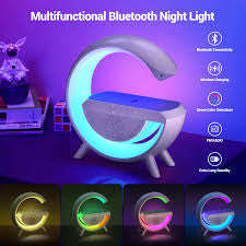 Multifunctional Wireless Charger Night Light Bluetooth Speaker Music Sync APP Control RGB Light F...