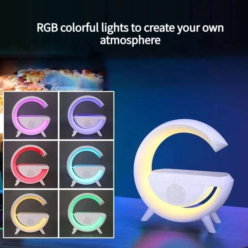 Multifunctional Wireless Charger Night Light Bluetooth Speaker Music Sync APP Control RGB Light F...