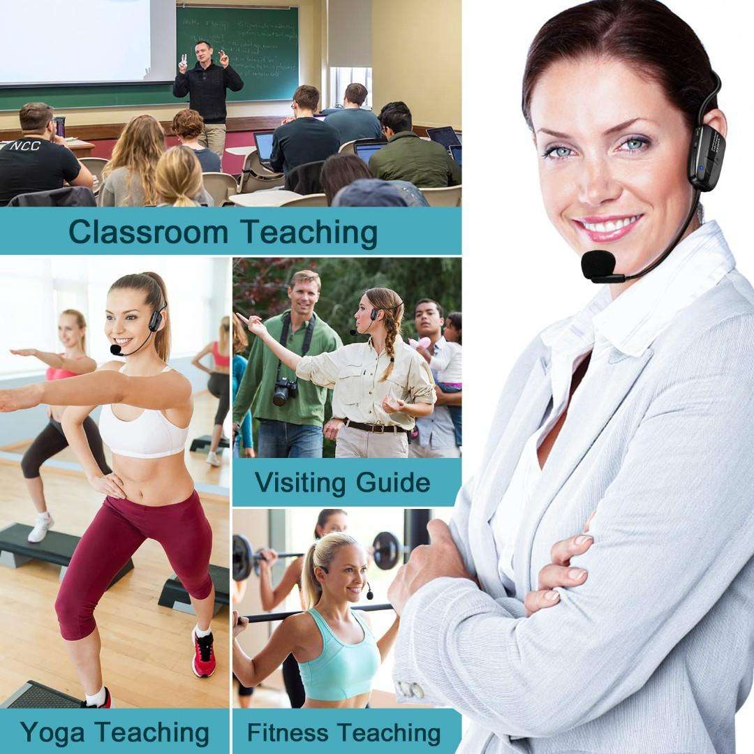 Wireless Microphone Headset - 50M Range - UHF for Voice Amplifier