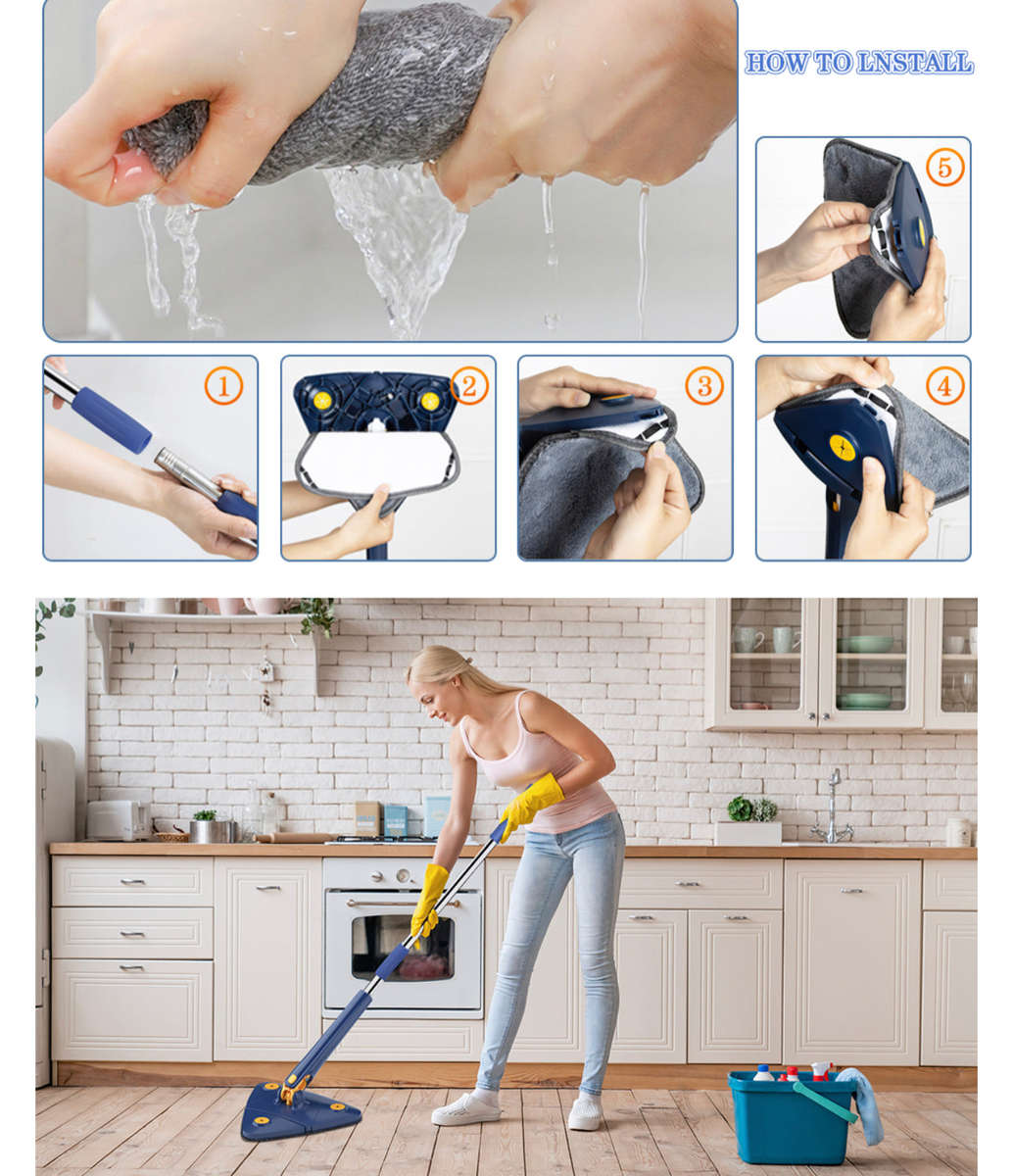 Rotatable Adjustable Cleaning Mop - 360°