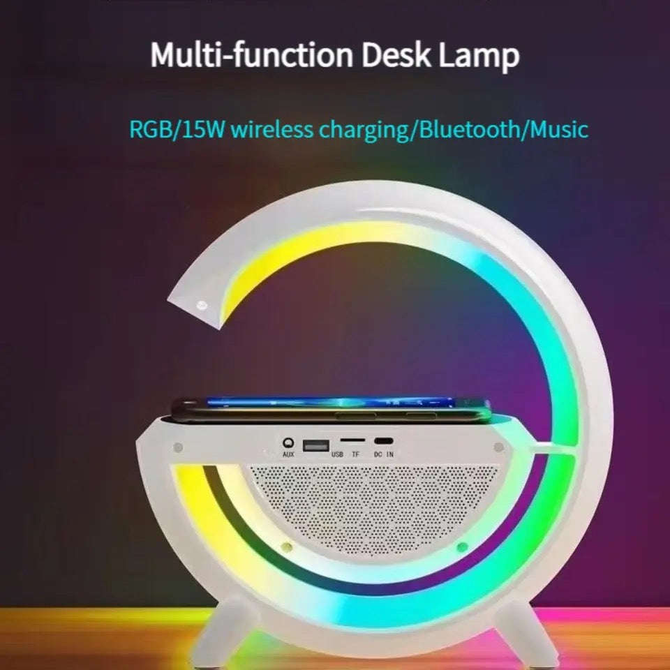 Multifunctional Wireless Charger Night Light Bluetooth Speaker Music Sync APP Control RGB Light F...
