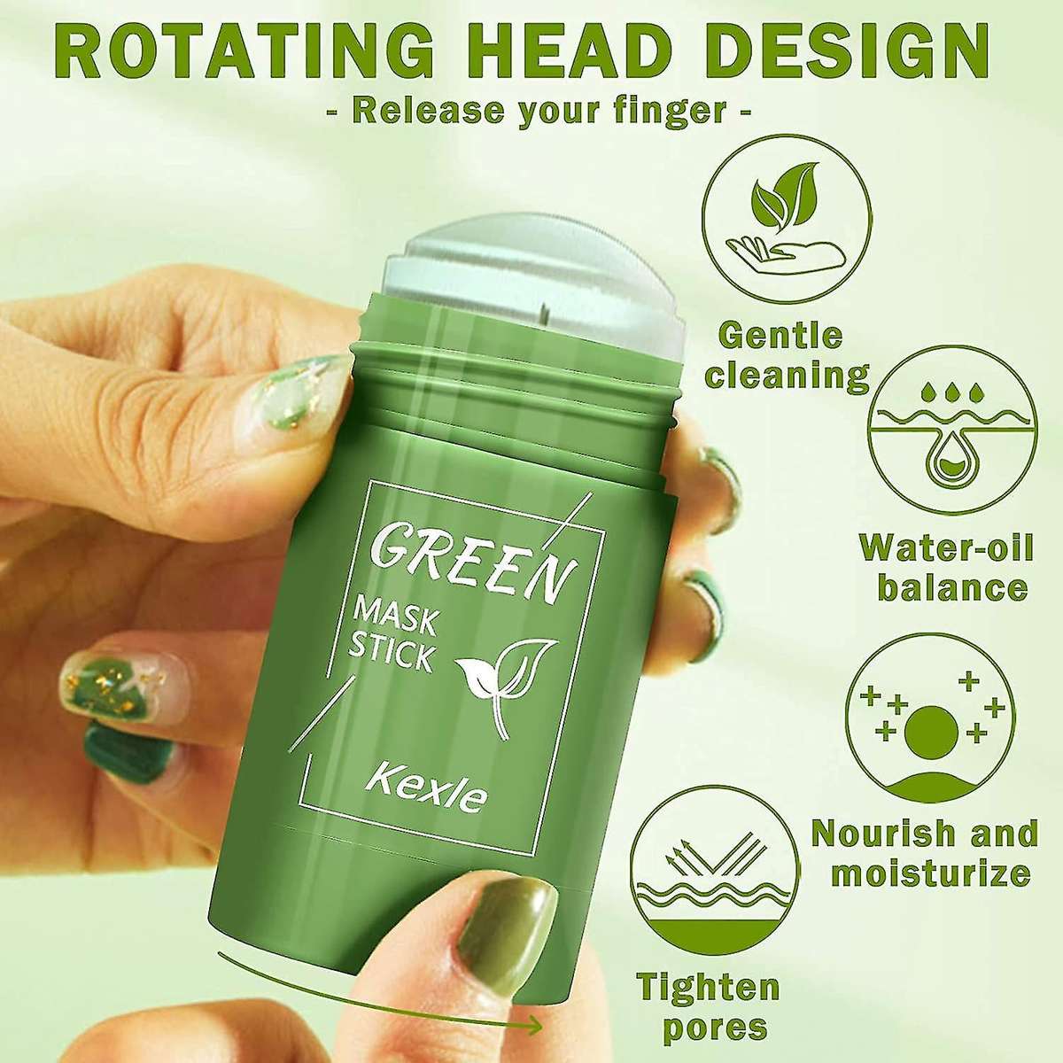 Green Tea Mask Stick Blackhead Remover Deep Cleansing Smearing Clay Moisturizes Oil Control Purif...