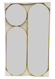 Gold 3Set Ultra Slim Pill Framed Mirrors