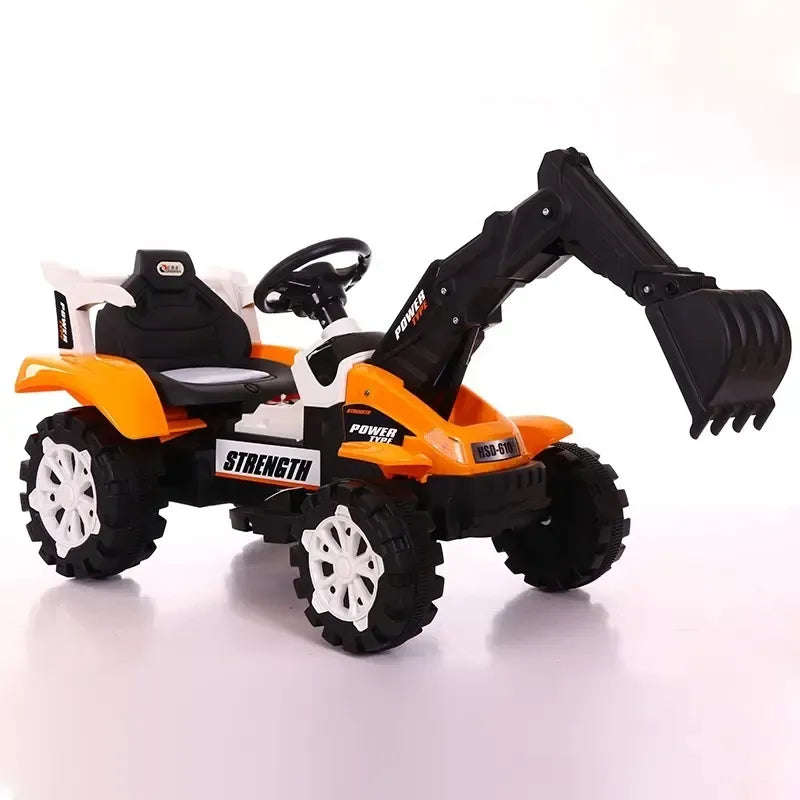 Kids Electric Forklift Ride-On with Bucket, Music & Lights | 6V Battery | Realistic Construction ...
