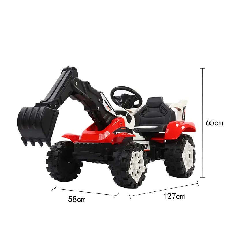 Kids Electric Forklift Ride-On with Bucket, Music & Lights | 6V Battery | Realistic Construction ...