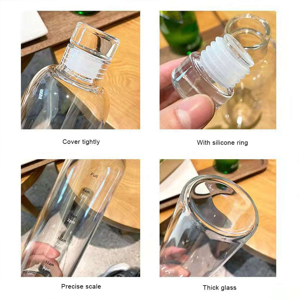 MHome 1L Glass Drinking Bottle BPA Free Portable Borosilicate Water Bottle