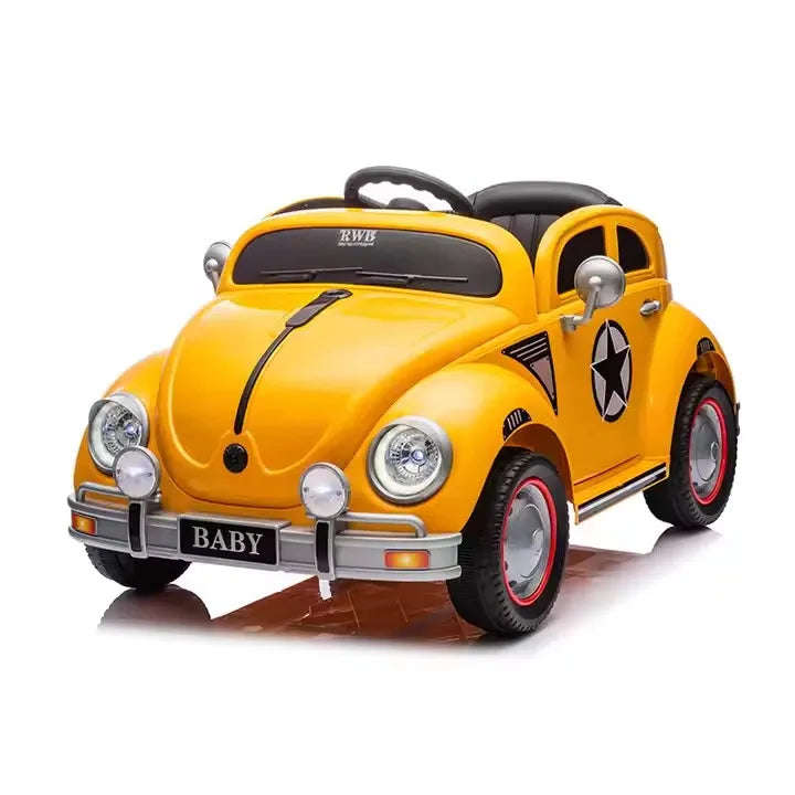 Kids Retro Beetle Electric Ride-On Car | 12V | LED Lights | Remote Control