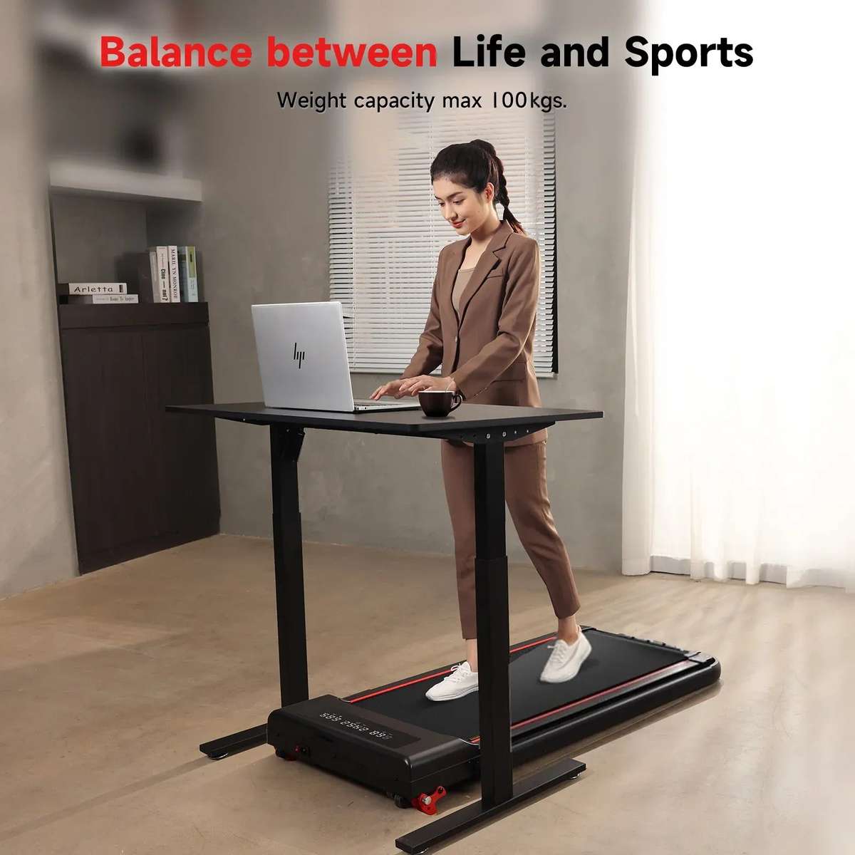 S&R Foldable Walking Pad With Handle Bar