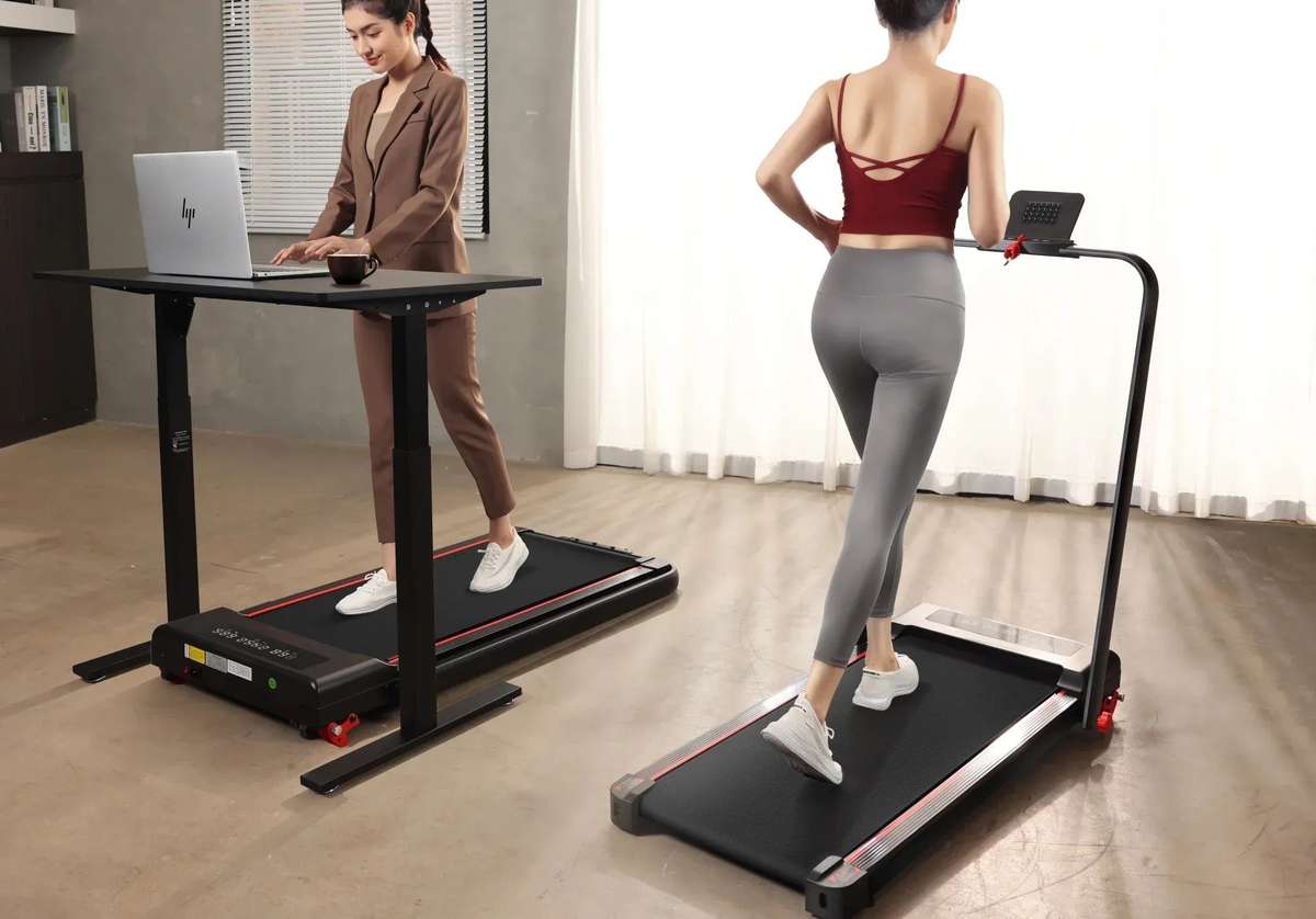 S&R Foldable Walking Pad With Handle Bar