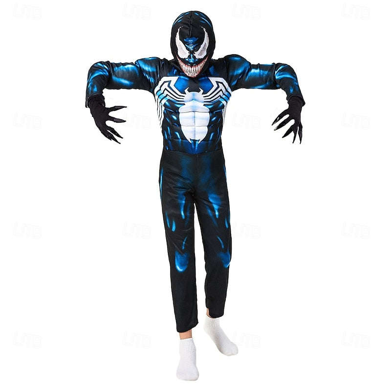 Deluxe Agent Venom Muscle Costume For Kids  Marvel Superhero Outfit