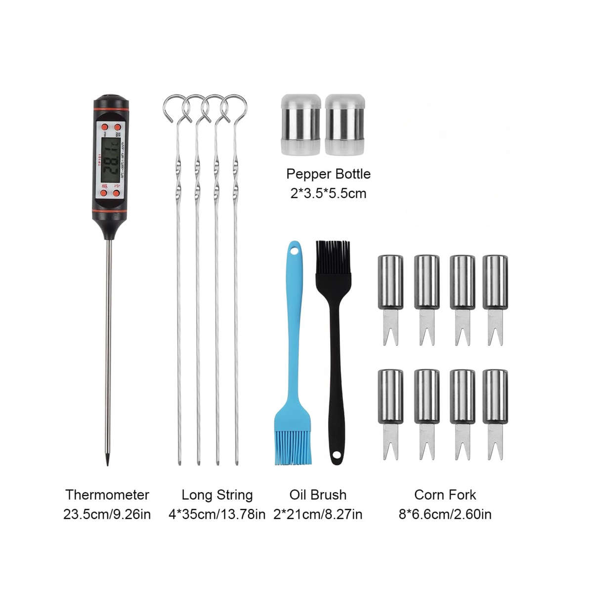 27-Piece Stainless Steel BBQ Grill Tools Set  Heavy-Duty Braai Accessories Kit