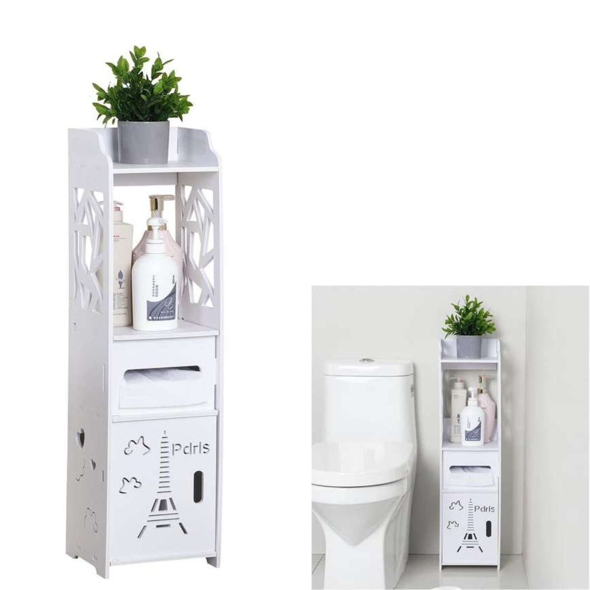 MHome Paris Themed Bathroom Organiser Rack