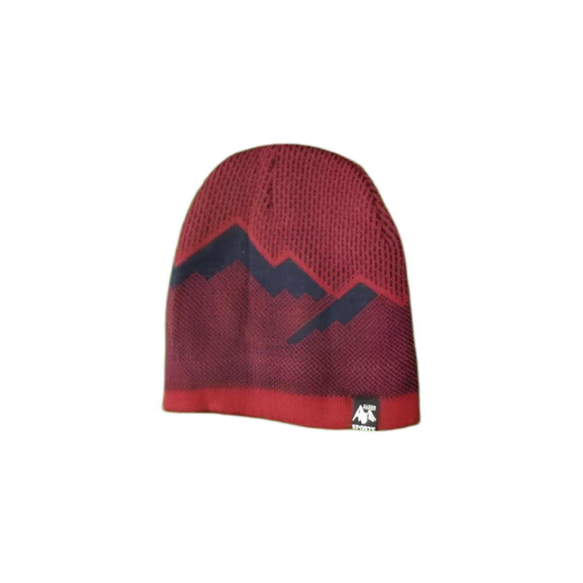Sherpa Lined Knit Beanie  Warm Winter Hat with Mountain Pattern