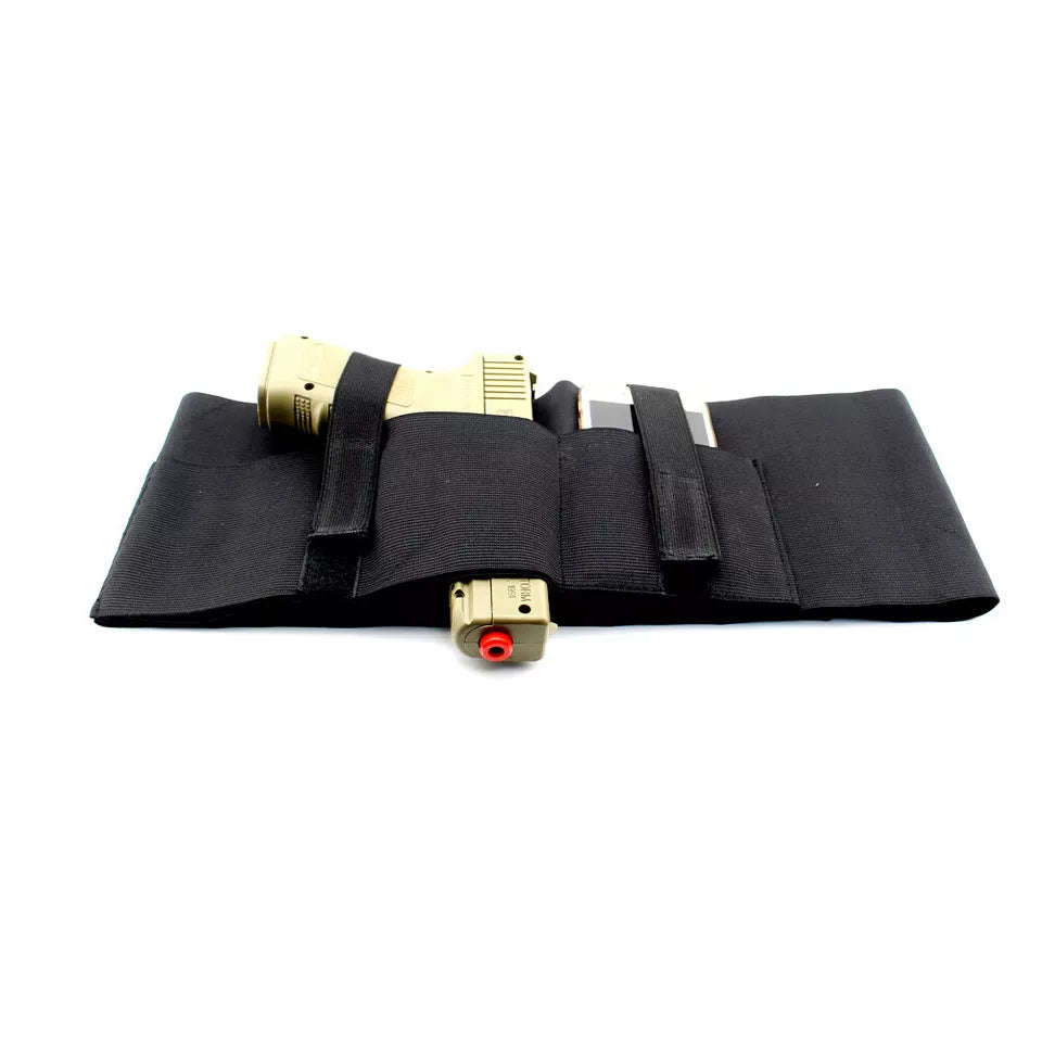 Tactical Belly Gun Holster Belt Concealed Carry Waist Band Pistol Holder