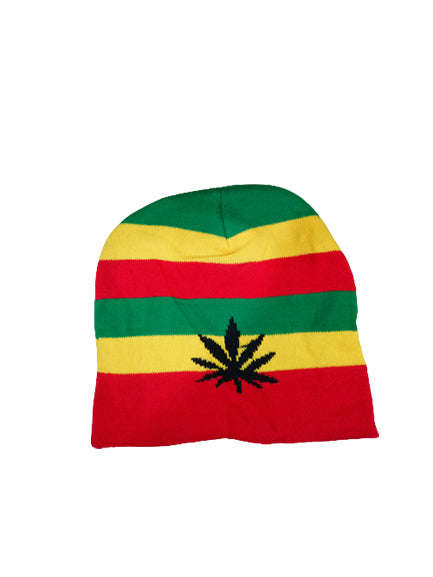 Rasta Skully Beanie Knit Hat Cap  Reggae Style Winter Skull Cap