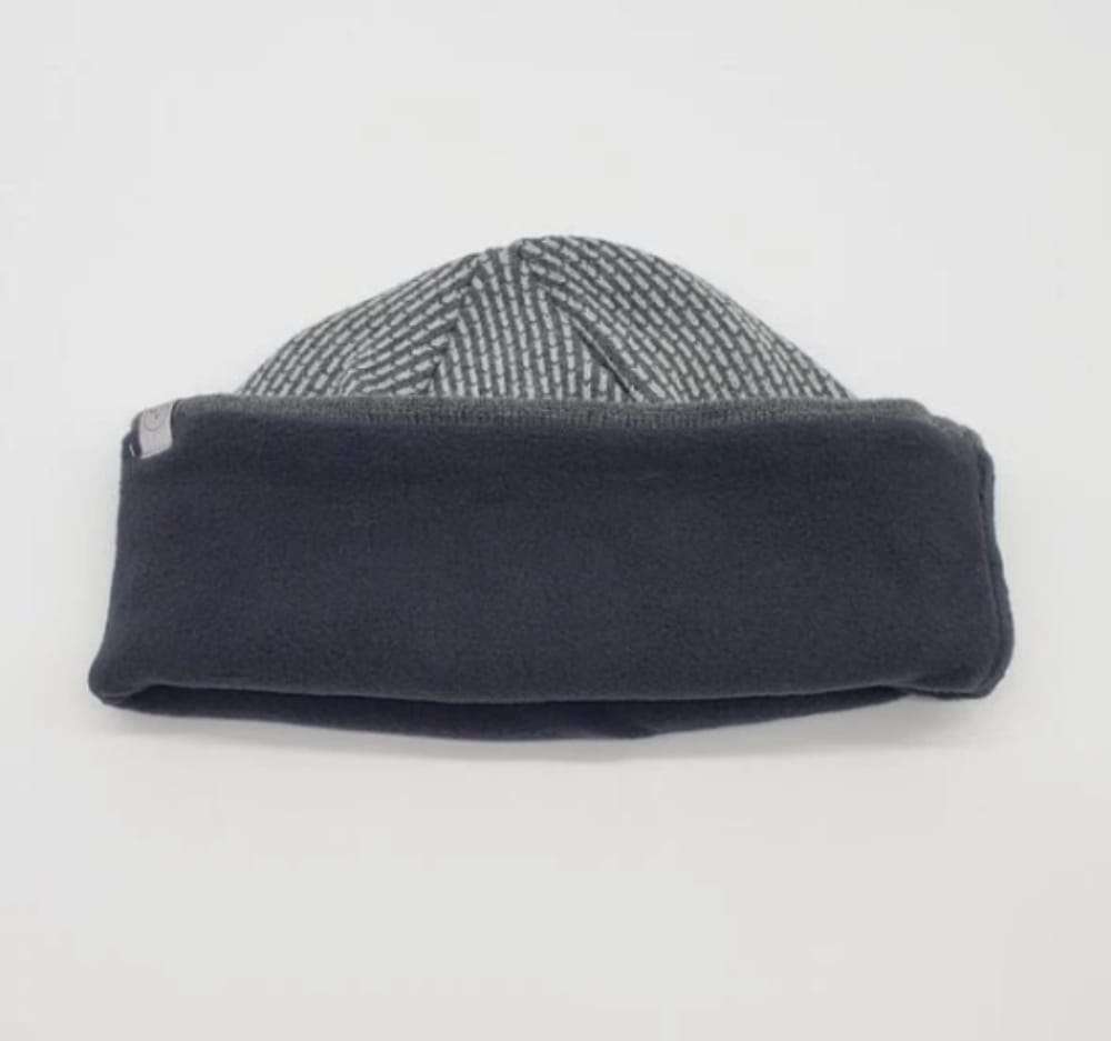 Sherpa Lined Knit Beanie  Warm Winter Hat with Mountain Pattern